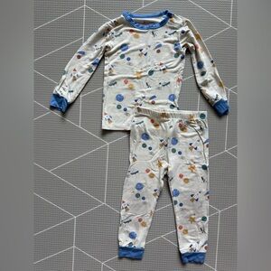 Magnetic Me|Baby boy-gender neutral Cream Pajama Set in SPACE planet print•••2T